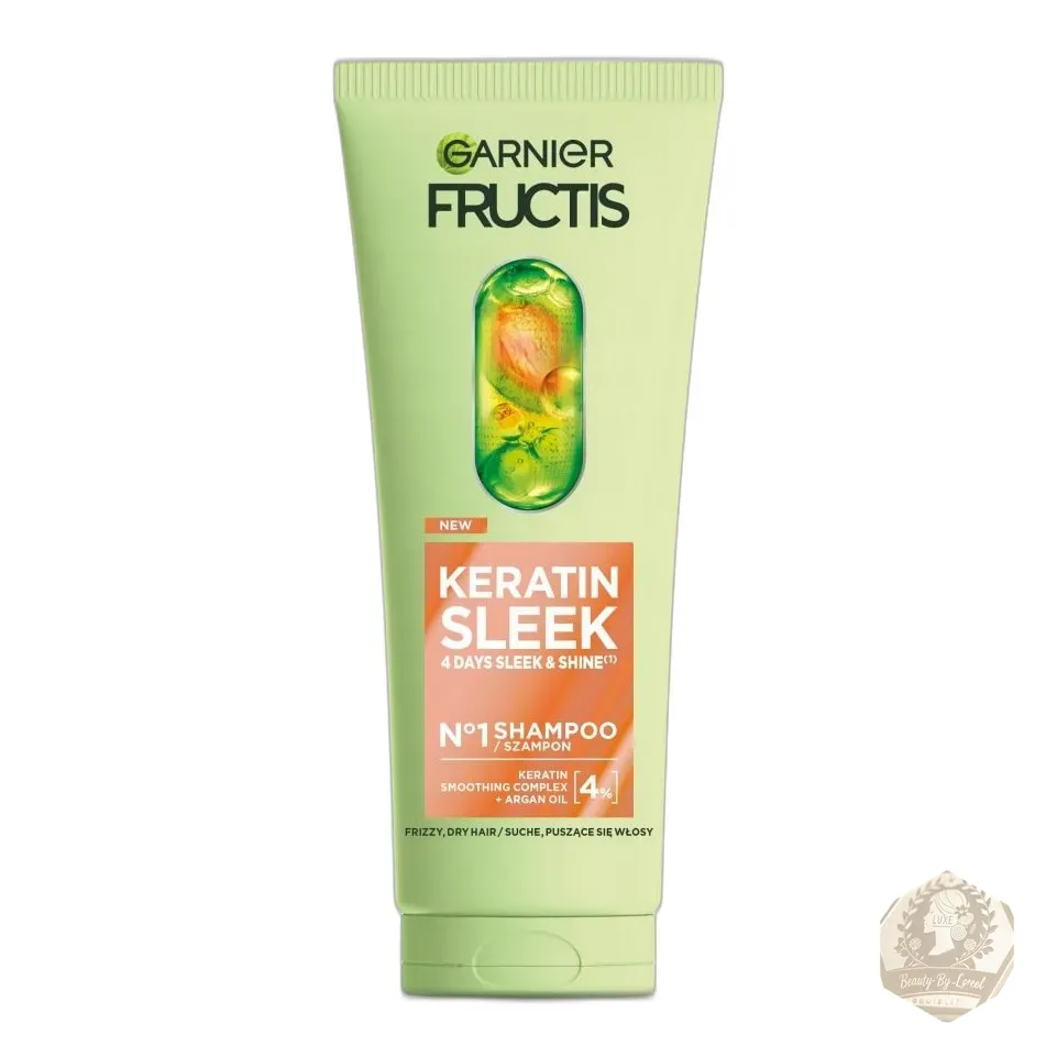 Garnier Fructis Keratin Sleek Shampoo Giving Shine Softness to Hair 200ml — zdjęcie 1