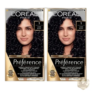 Set 2x L'Oréal Preference Hair Color Coloring 1 Napoli Black — zdjęcie 1